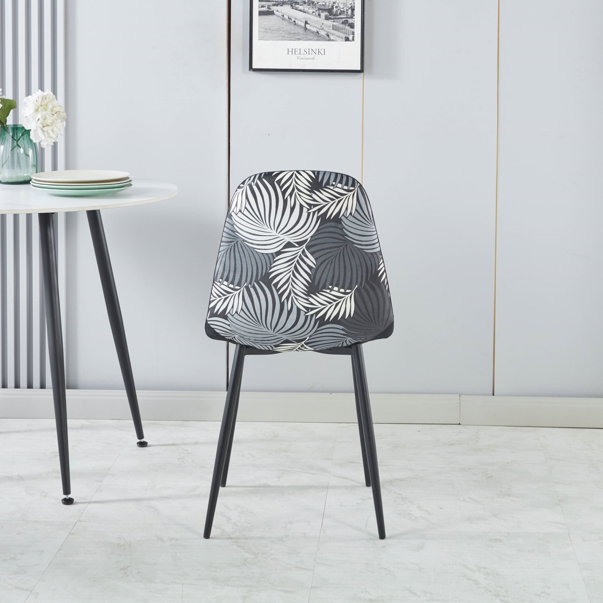 Axis Dining Chair with Fern Pattern - Set of 4